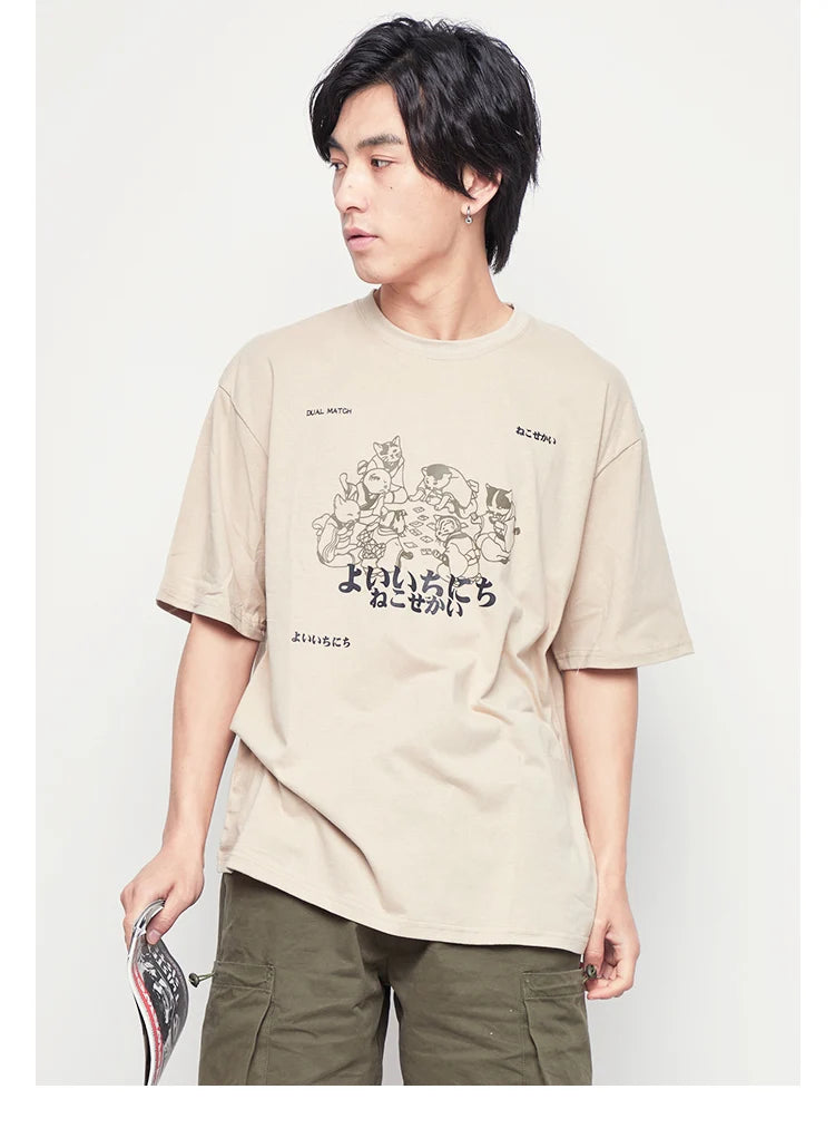 Dual Match Cats Playing Cards T-Shirt , - Streetwear T-Shirts - Slick Street