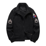 Patchwork Zipper Chief Bomber Jacket Black, M - Streetwear Jacket - Slick Street