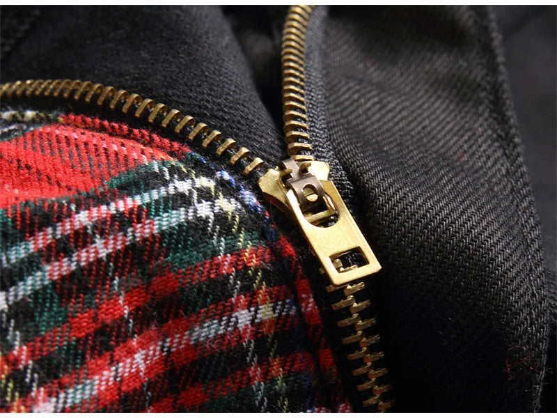 Scotland Plaid Spliced Slim Pants , - Streetwear Pants - Slick Street