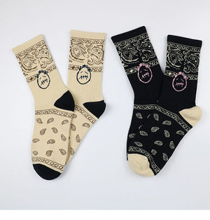 Cactus Jack Bandana Pattern Crew Socks ,  - Streetwear Socks - Slick Street