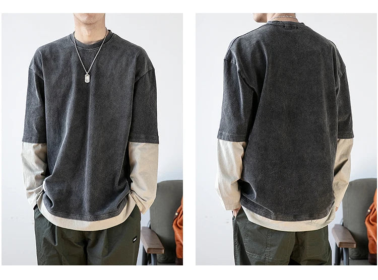 Two Layer Long Sleeve T-Shirt , - Streetwear Sweatshirts - Slick Street