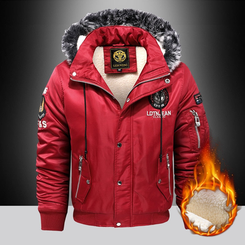 LDTN CF-86 Classic Parka Fleece Jacket Red, XS - Streetwear Jacket - Slick Street
