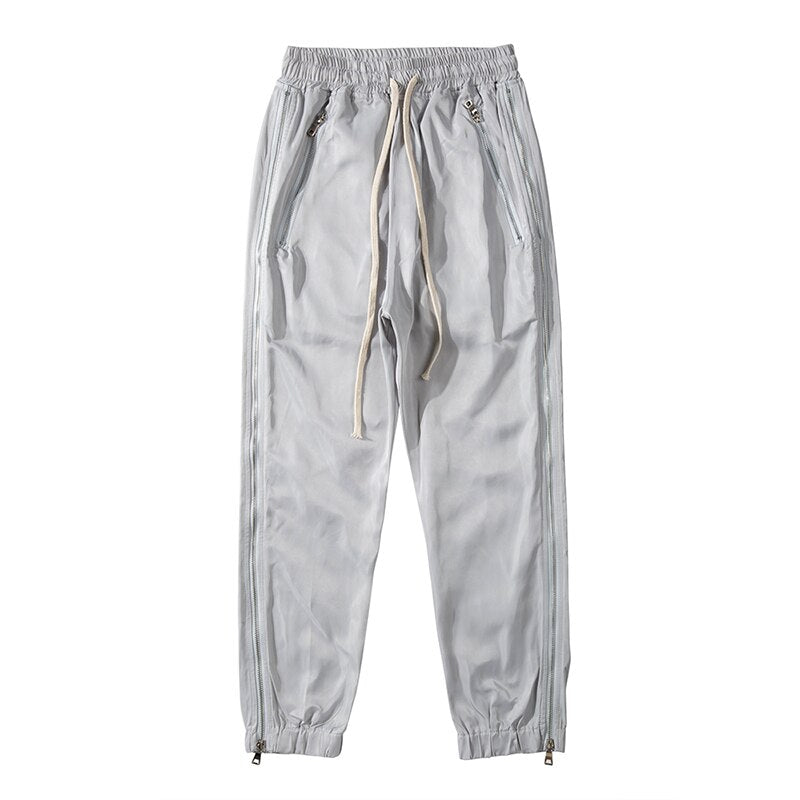 Corduroy Chino Side Zipper Style Pants XS, Gray - Streetwear Pants - Slick Street
