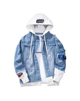 S Denim Hooded Jacket Sky blue, XS - Streetwear Jacket - Slick Street