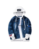 S Denim Hooded Jacket Dark Blue, XS - Streetwear Jacket - Slick Street