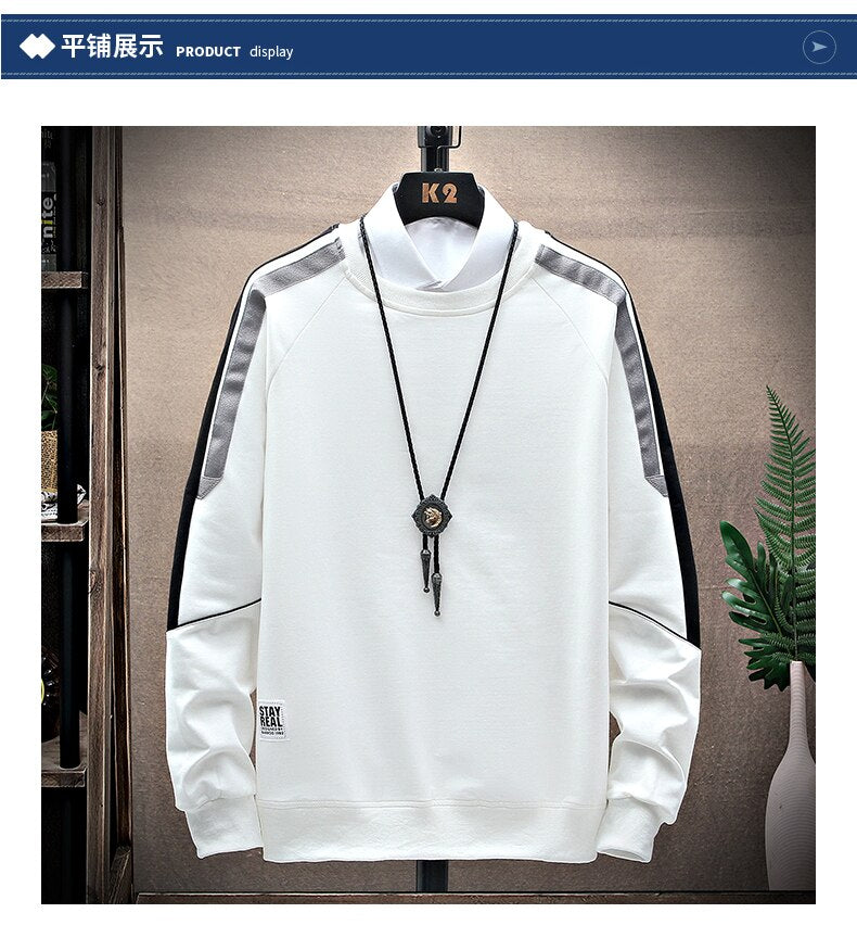 Double Collar Rib Style Sleeves Pullover Sweatshirts ,  - Streetwear Sweatshirt - Slick Street