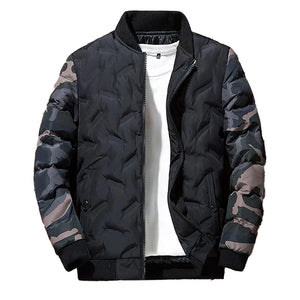 Raglan Camouflage Sleeves Bomber Jacket , - Streetwear Jacket - Slick Street