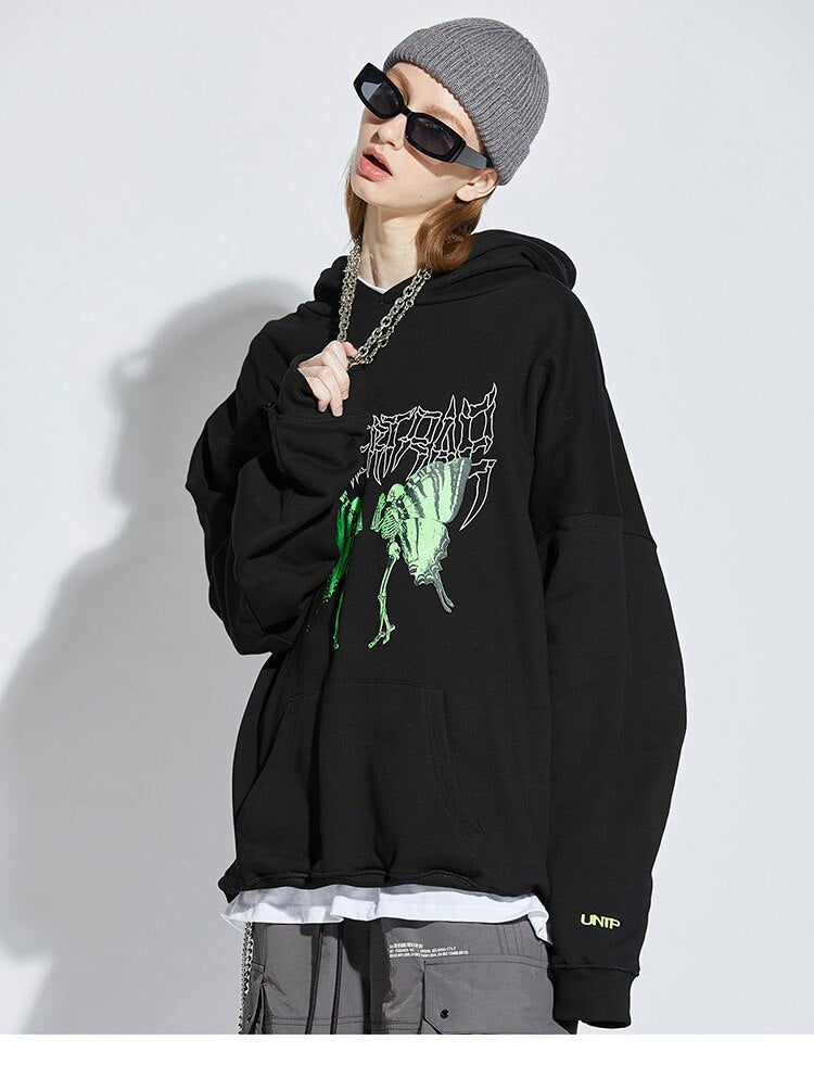 UNTP Caterpillar Skeleton Pullover Hoodie ,  - Streetwear Hoodie - Slick Street