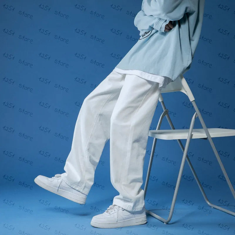 Straight Hip-hop Drawstring Wide Leg Pants ,  - Streetwear Pants - Slick Street
