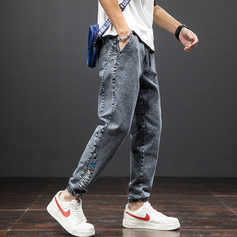 JYF Streetwear Denim Pants Gray, M - Streetwear Pants - Slick Street