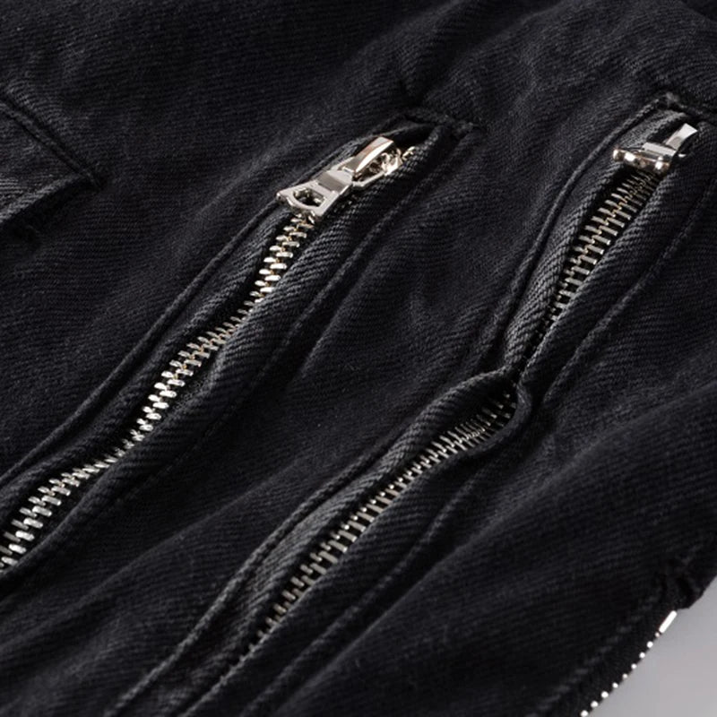 Multi Zippers And Buckles Jacket , - Streetwear Jacket - Slick Street