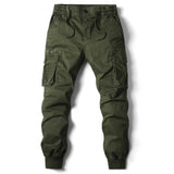 Rib Style Side Pockets Cargo Pants Army Green, 29 - Streetwear Pants - Slick Street