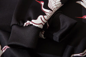 Red Crowned Crane Kangaroo Pocket Hoodie ,  - Streetwear Hoodie - Slick Street