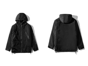 MASTER Black Windbreaker Parka Jacket ,  - Streetwear Jacket - Slick Street