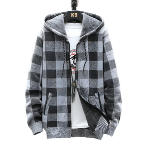 Plaid Chore Zipper Hoodie , - Streetwear Hoodie - Slick Street