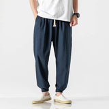 Drawstring Cropped Elastic Waist Casual Pants NavyBlue, M - Streetwear Pants - Slick Street
