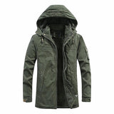 Tactical Parka Zipper Jacket Green, M - Streetwear Jacket - Slick Street