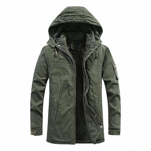 Tactical Parka Zipper Jacket Green, M - Streetwear Jacket - Slick Street
