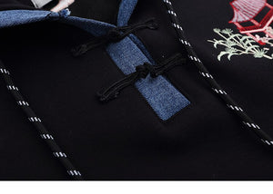 Japanese Minka Crane Bridge Patchwork Hoodie ,  - Streetwear Hoodie - Slick Street