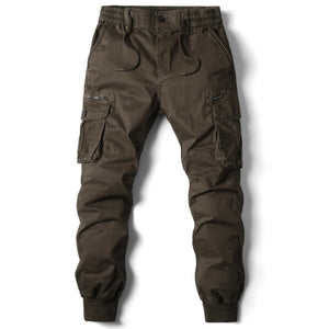 Rib Style Side Pockets Cargo Pants Coffee, 29 - Streetwear Pants - Slick Street