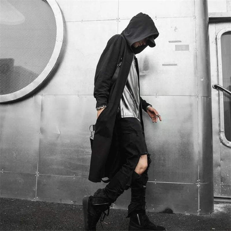 Dark Punk Long Coat , - Streetwear Coat - Slick Street