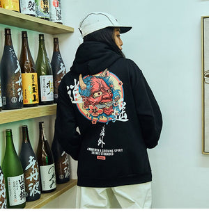 Red Demon of the Strait Logo Kangaroo Pocket Hoodie ,  - Streetwear Hoodie - Slick Street