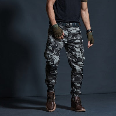 Casual Military Tactical Pants 28, Grey Camouflage - Streetwear Pants - Slick Street