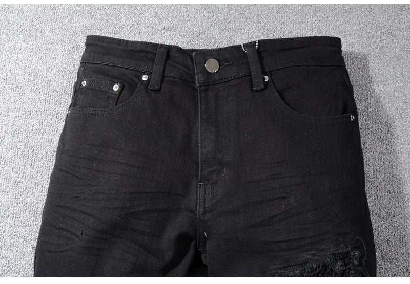 Black Stretchable Slim fit Pants , - Streetwear Pants - Slick Street