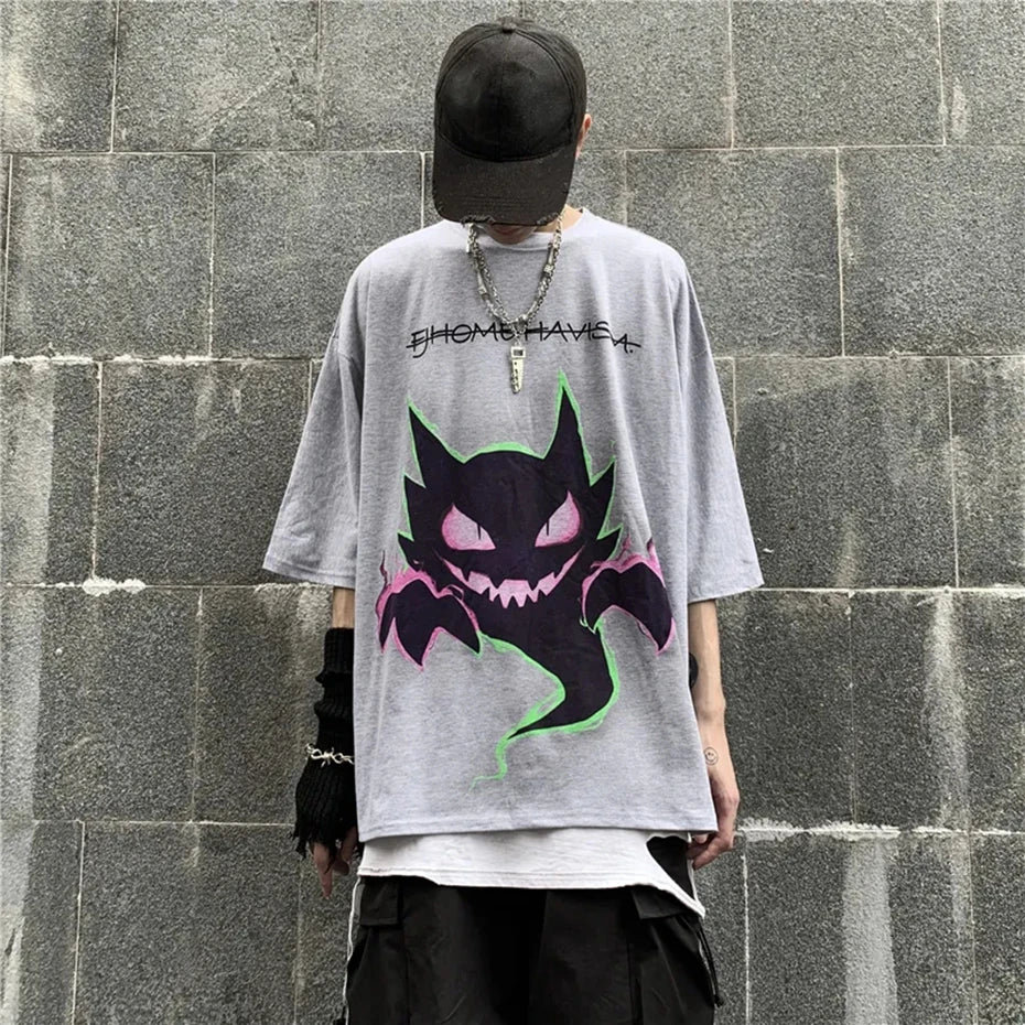 Devil Laugh Anime Short Sleeve T-Shirt , - Streetwear T-Shirt - Slick Street