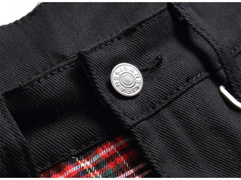 Scotland Plaid Spliced Slim Pants , - Streetwear Pants - Slick Street