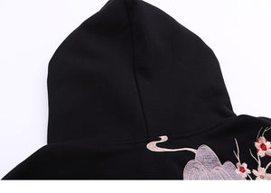 Japanese Minka Crane Bridge Patchwork Hoodie ,  - Streetwear Hoodie - Slick Street
