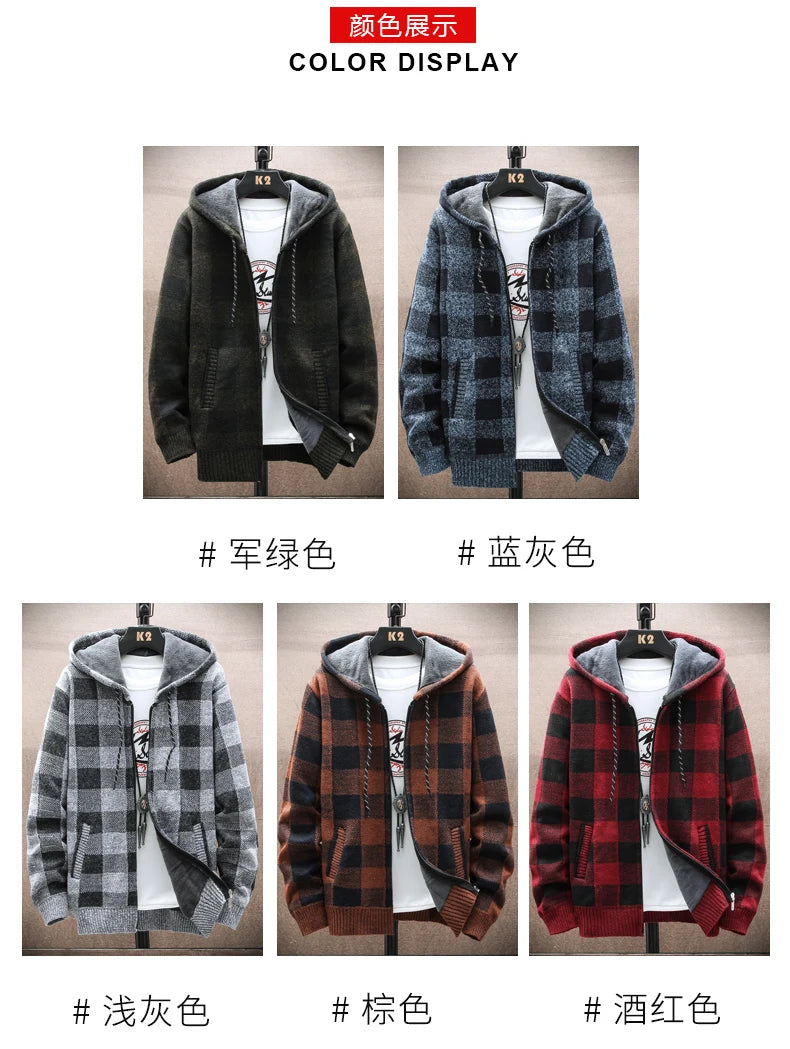 Plaid Chore Zipper Hoodie , - Streetwear Hoodie - Slick Street