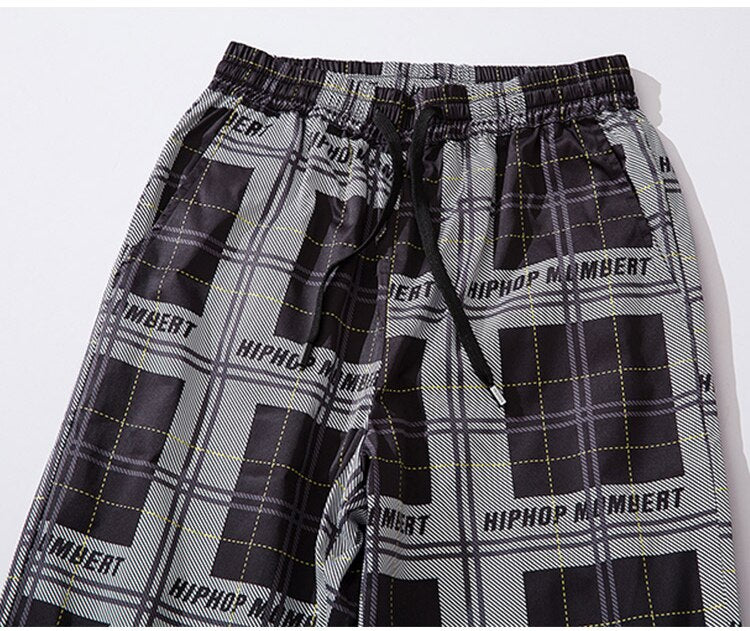 HIPHOP Checkered Patchwork Pants ,  - Streetwear Pants - Slick Street