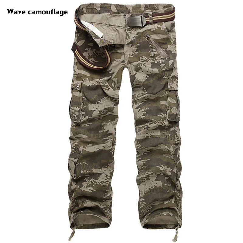 Rib Style Multi Pocket Pants Wave Camouflage, 26 - Streetwear Pants - Slick Street