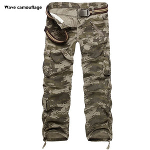 Rib Style Multi Pocket Pants Wave Camouflage, 28 - Streetwear Pants - Slick Street