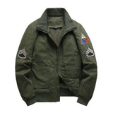 Patchwork Zipper Chief Bomber Jacket Green, M - Streetwear Jacket - Slick Street