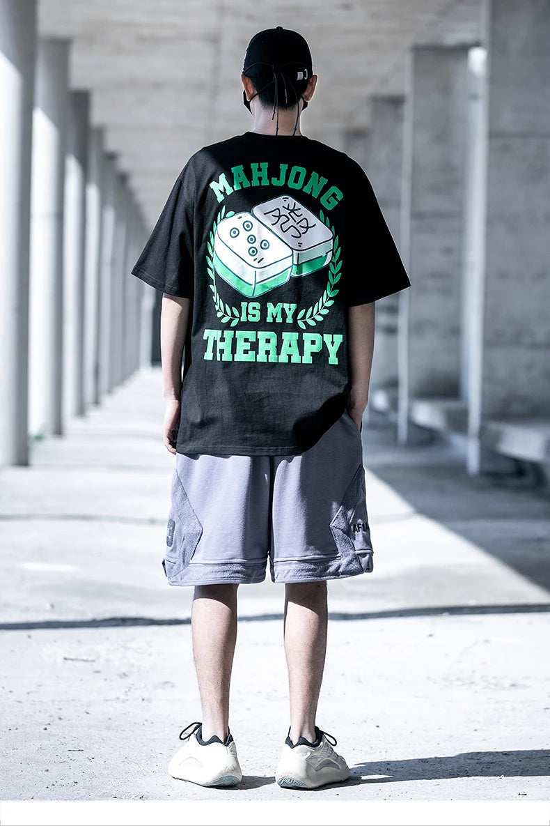 Chinese Mahjong Is My Therapy Streetwear T-Shirt ,  - Streetwear T-Shirt - Slick Street