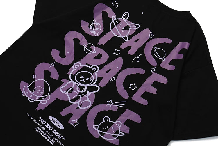 Space Rings  Happy Bear Anime T-Shirt ,  - Streetwear T-Shirt - Slick Street