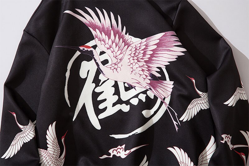Red Crowned Crane Kangaroo Pocket Hoodie ,  - Streetwear Hoodie - Slick Street