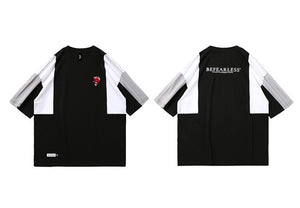 BEFEARLESS Devil Logo Color Block T-Shirt ,  - Streetwear T-Shirt - Slick Street