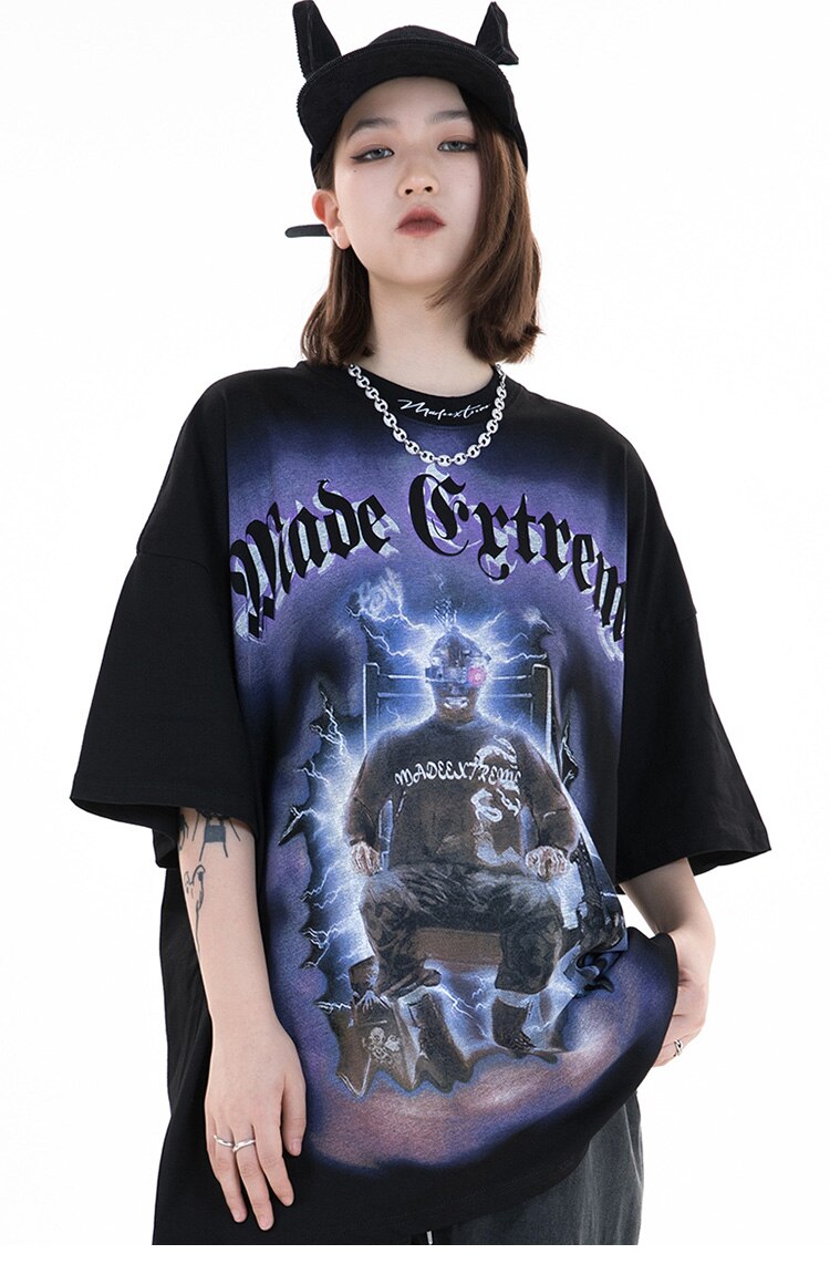 MADE EXTREME Electrify Polygraphy Loose T-Shirt , - Streetwear T-Shirts - Slick Street