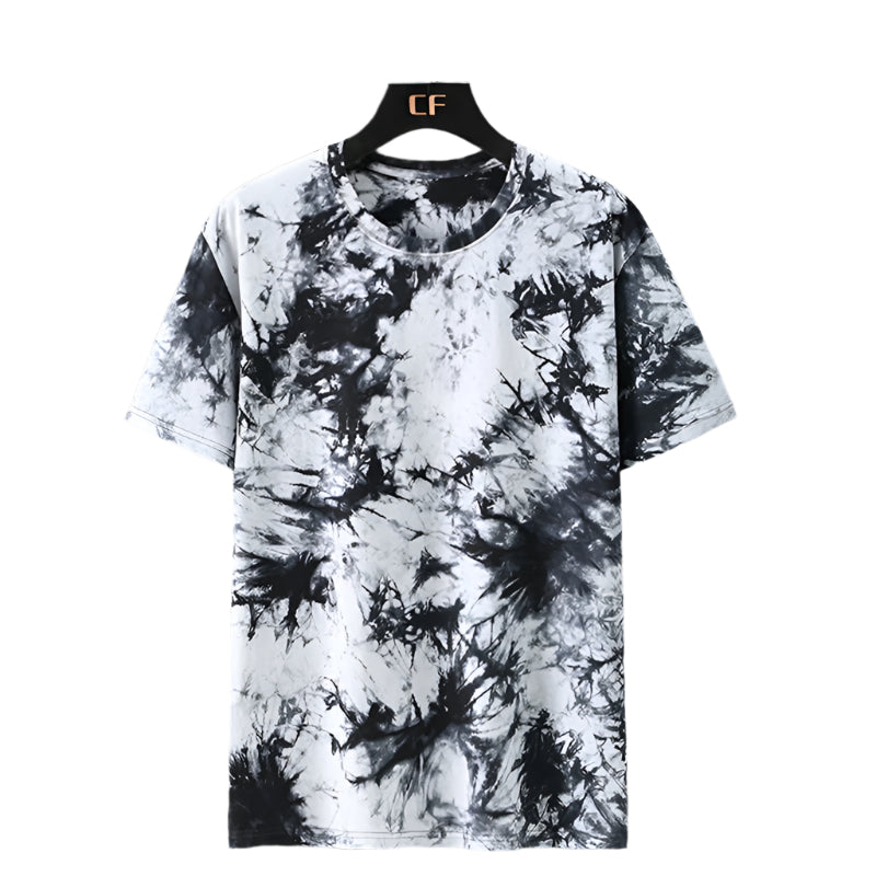 Paint Splatter Tie Dye Tee black, S - Streetwear T-Shirt - Slick Street
