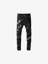 Ebony Black Stars Patch Jeans black, 26 - Streetwear Jeans - Slick Street