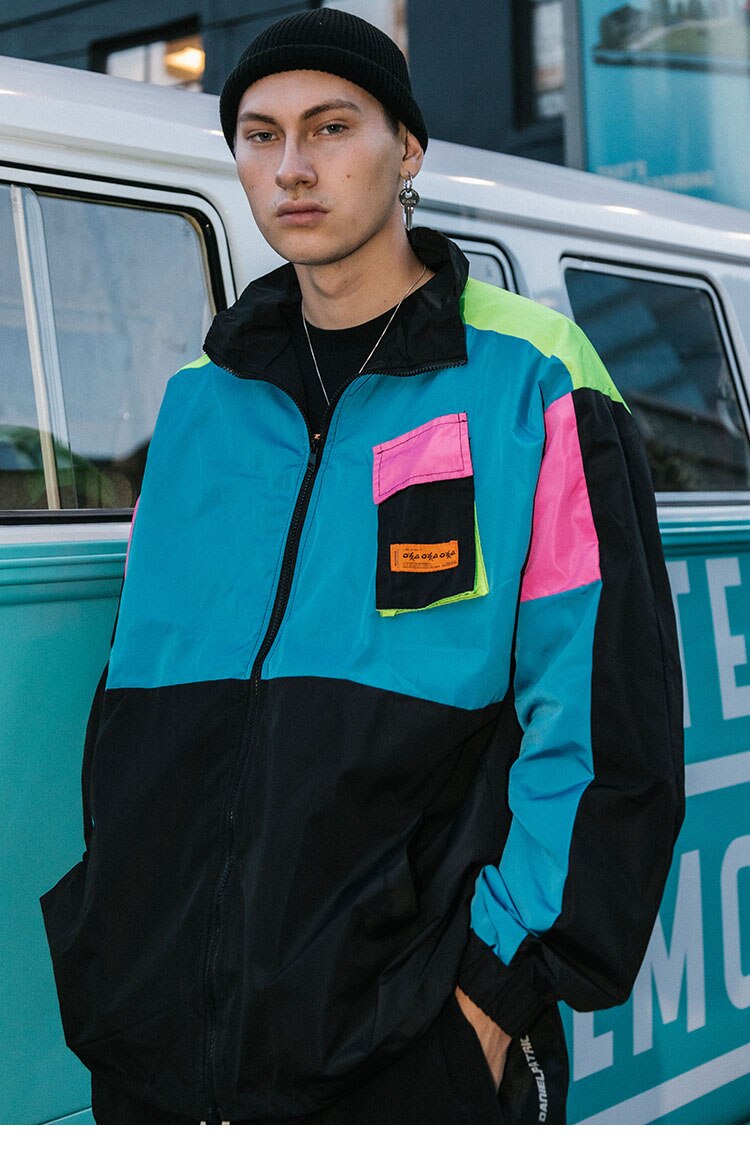 Multi Color Block Patchwork Pocket Jacket ,  - Streetwear Jacket - Slick Street