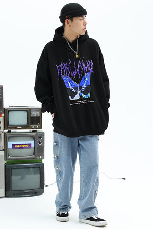 Blue Morpho Butterfly Pullover Hoodie ,  - Streetwear Hoodie - Slick Street