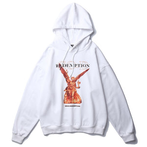GOLD REDEMPTION Statue Loose Hoodie White, XS - Streetwear Hoodie - Slick Street