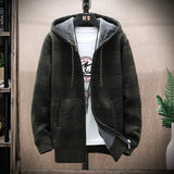 Plaid Chore Zipper Hoodie Army Green, XS - Streetwear Hoodie - Slick Street