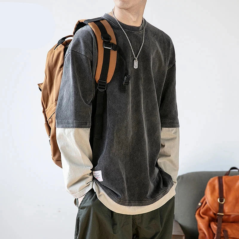 Two Layer Long Sleeve T-Shirt , - Streetwear Sweatshirts - Slick Street
