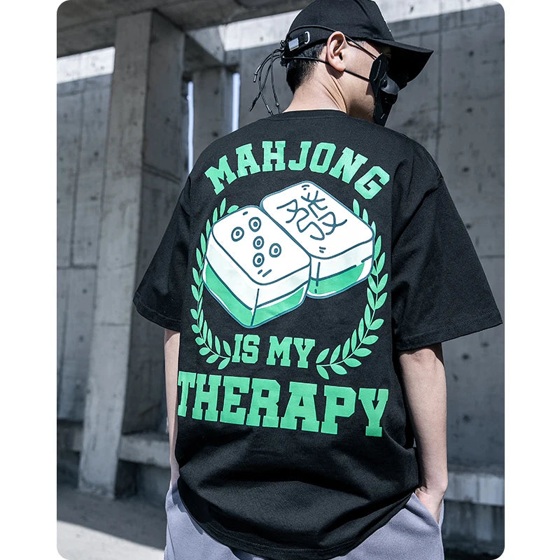 Chinese Mahjong Is My Therapy Streetwear T-Shirt ,  - Streetwear T-Shirt - Slick Street