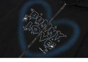 Bunny Lover Graffiti Heart Shape Hoodie ,  - Streetwear Hoodie - Slick Street